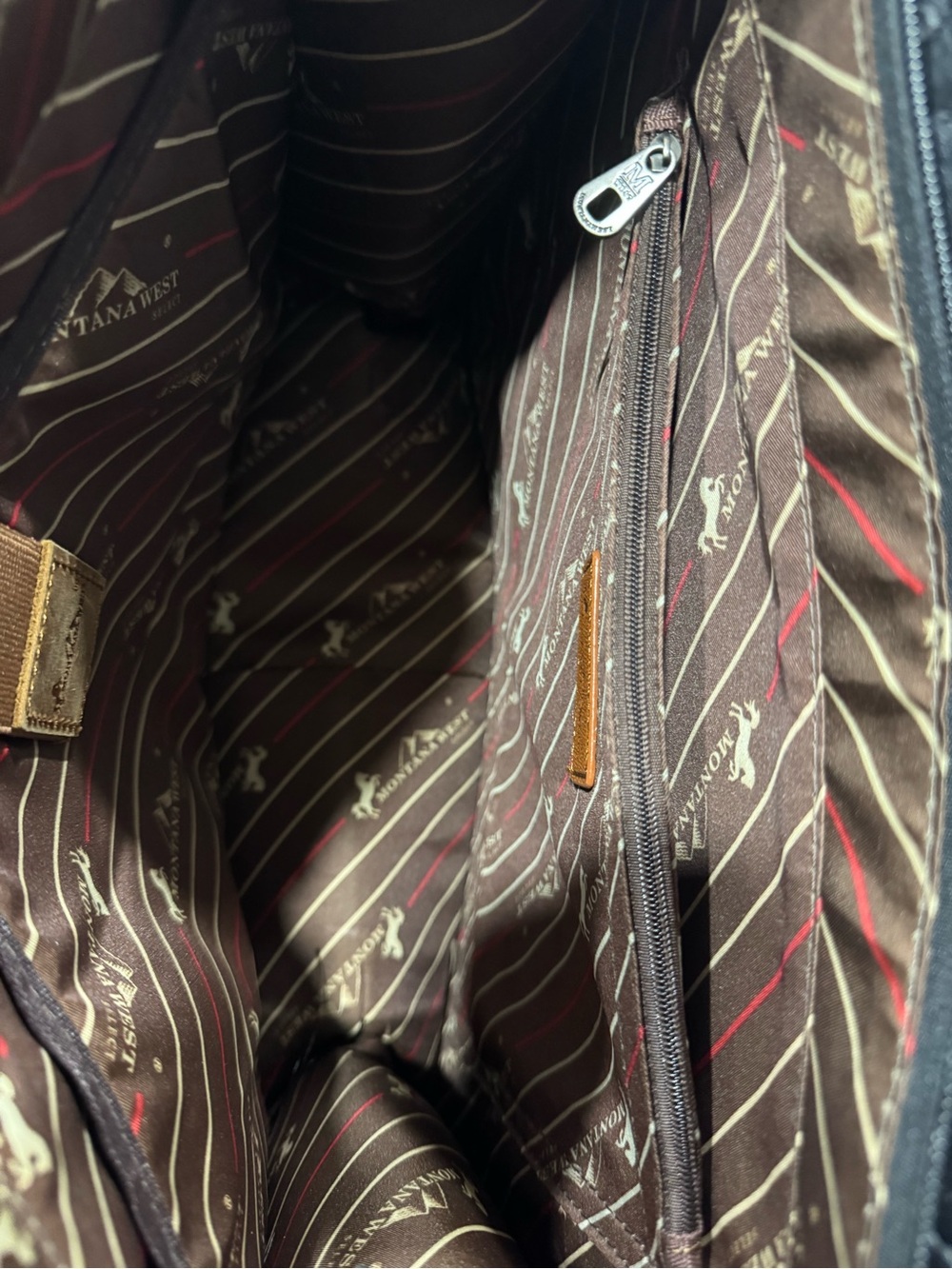 Montana West Black Tote with Red and Turquoise Floral Embroidery—New - Picture 3 of 7